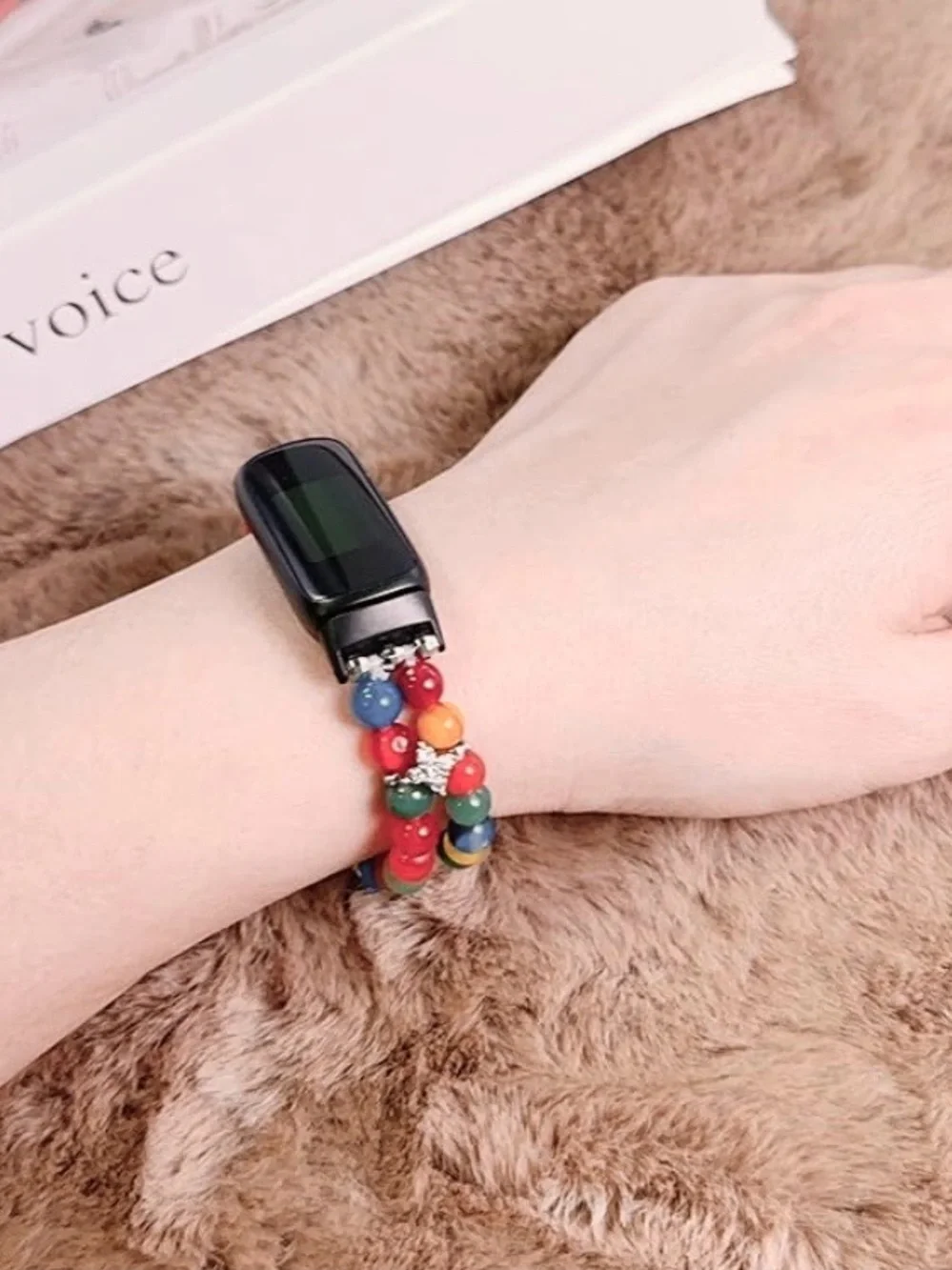 Fancy Beaded Stretch Replacement Wristband for Fitbit Luxe Fitness Tracker!